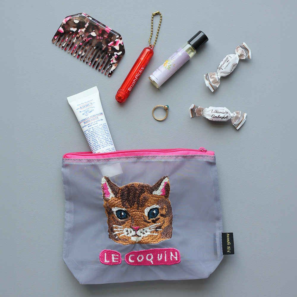 Nathalie Lete Organdy Pouch Black cat | 8000000works | エイト